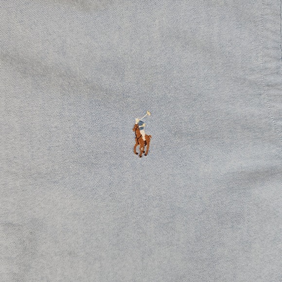 Ralph Lauren Oxford Shirt Slim Fit Long Sleeve Button Down Light Blue L - Picture 4 of 8